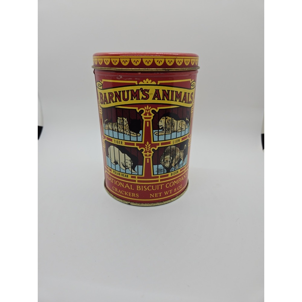 Barnum's Animals‎ 1914 Repro Tin 1979 Nabisco National Biscuit Co 8 oz